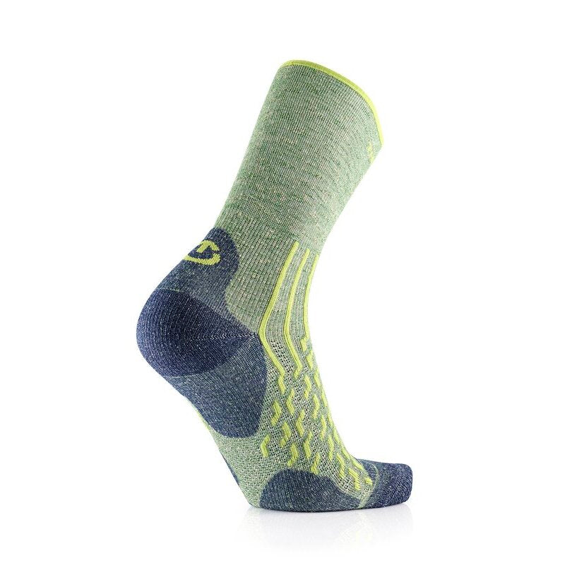 Wandersocken – Outdoor Light Linen Crew Limette/Marineblau