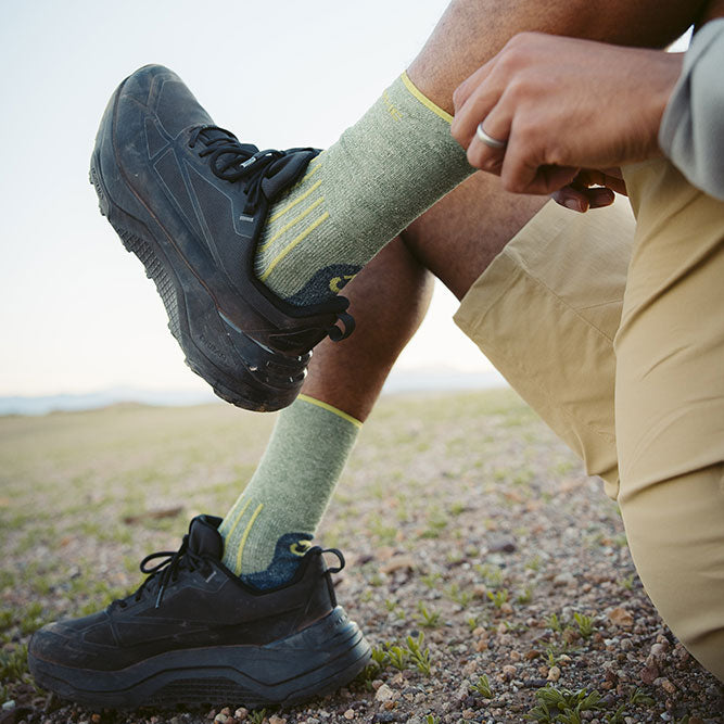 Hiking Socks - Outdoor Light Linen Crew Lime/Navy