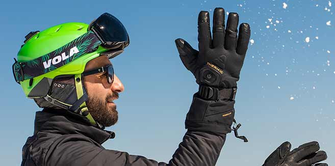 Heated ski gloves for men
