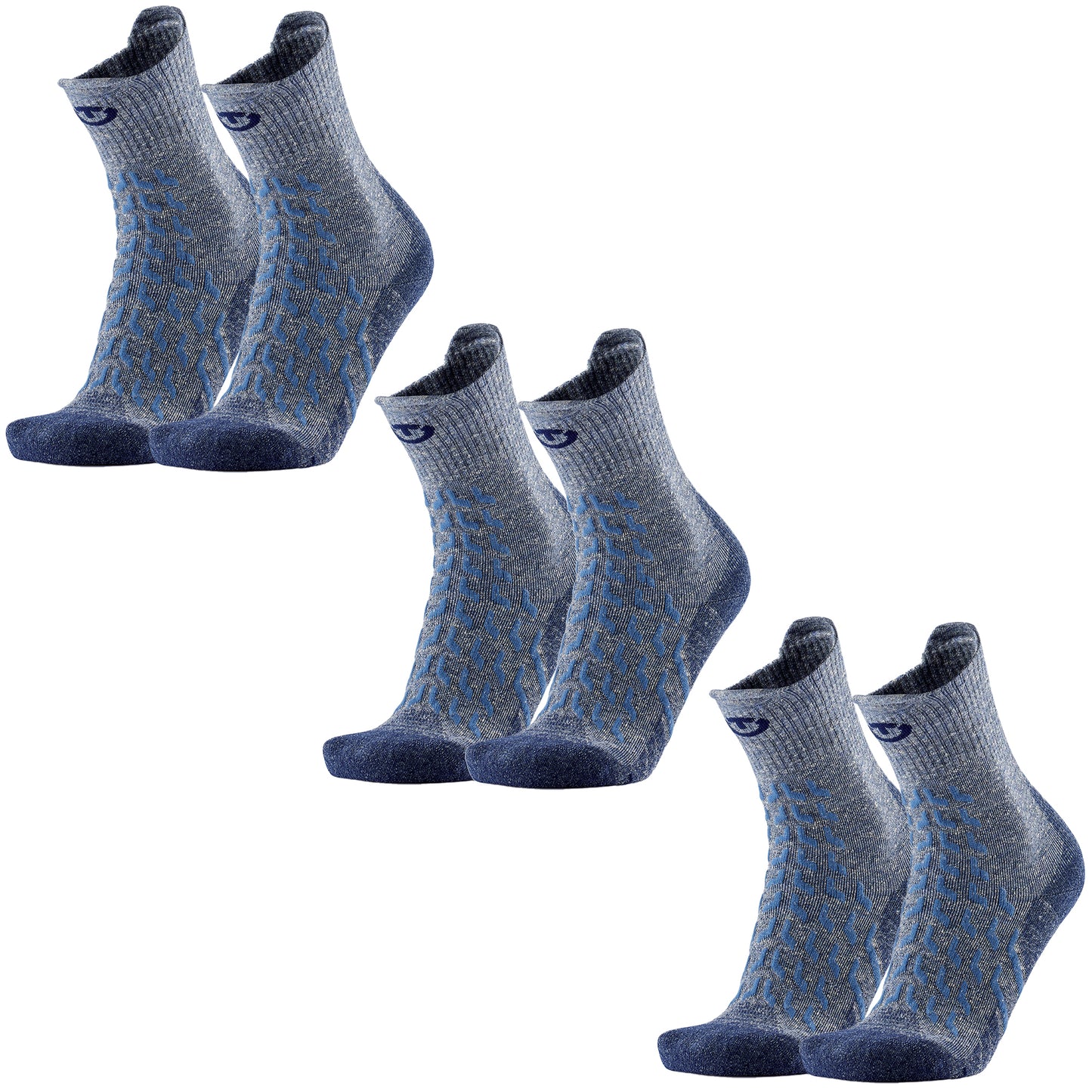 Lote de 3 pares - Calcetines de senderismo - Trekking Ultracool Linen Crew mujer gris/azul