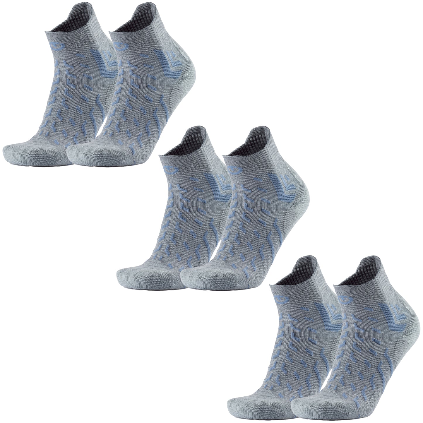 3er-Pack – Wandersocken – Trekking Cool Light Ankle Unisex grau/blau
