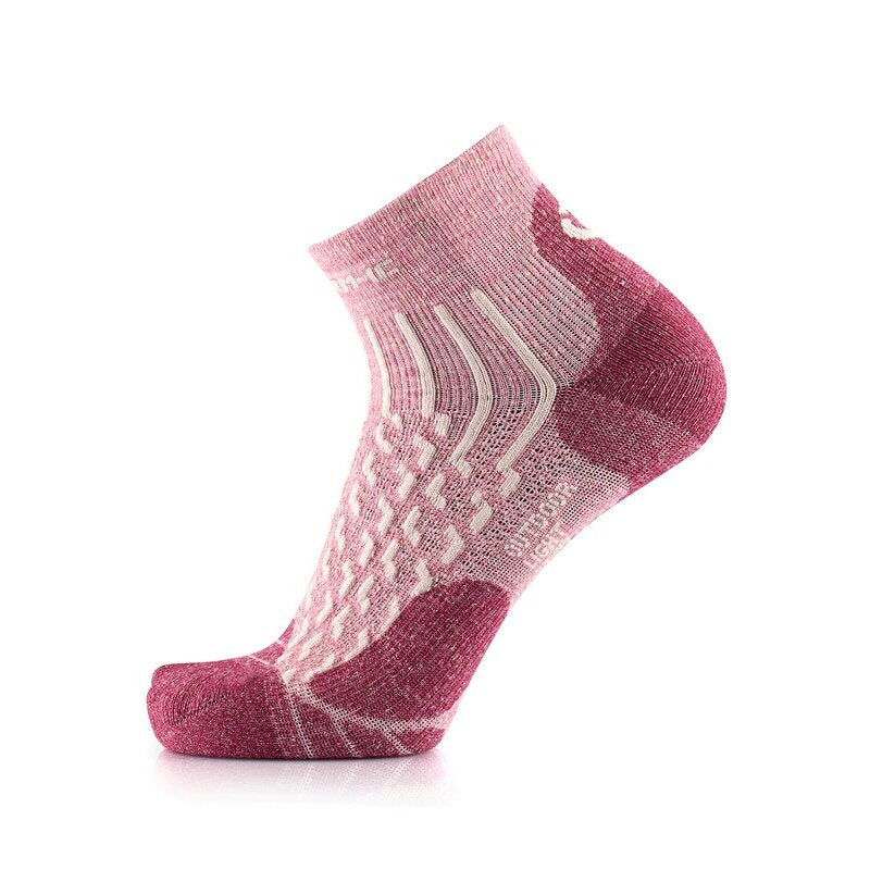 Wandersocken – Outdoor Light Linen Ankle Damen Pastellrosa/Erdbeer