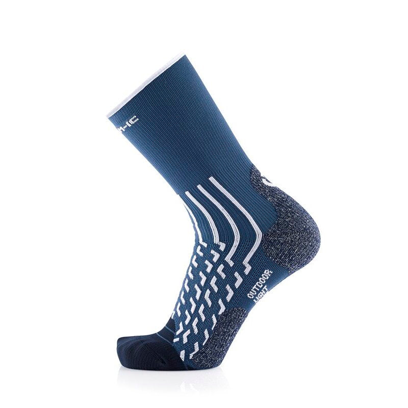 Wandersocken – Outdoor Light Crew Weiß/Marineblau