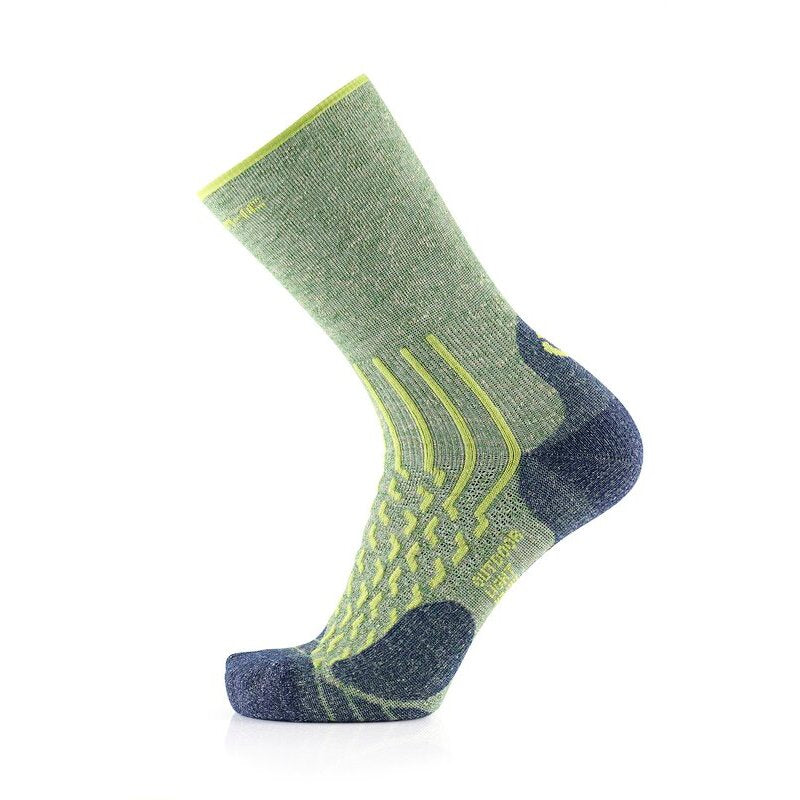 Wandersocken – Outdoor Light Linen Crew Limette/Marineblau