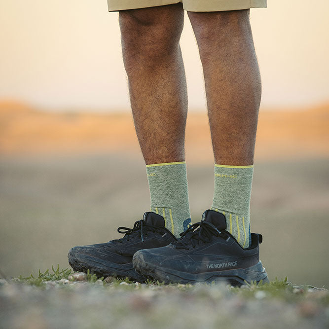 Hiking Socks - Outdoor Light Linen Crew Lime/Navy