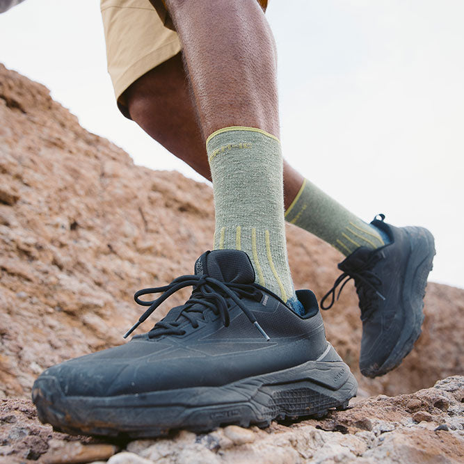 Hiking Socks - Outdoor Light Linen Crew Lime/Navy