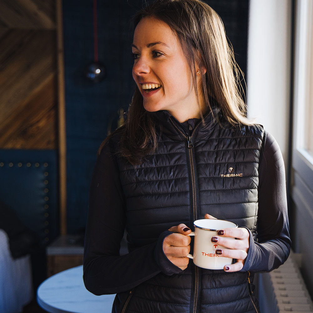 Set beheizbare Jacke Damen schwarz Powerbank 5000mAh