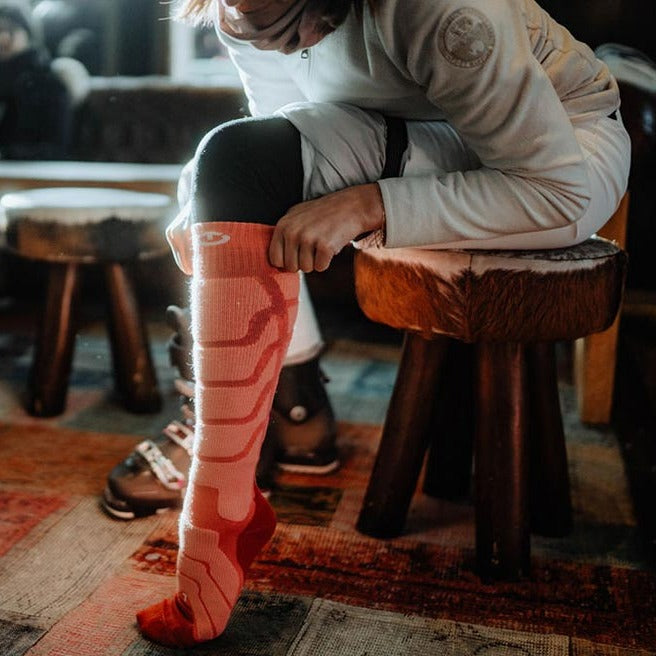 Chaussettes de ski chaudes Ski Warm femme corail