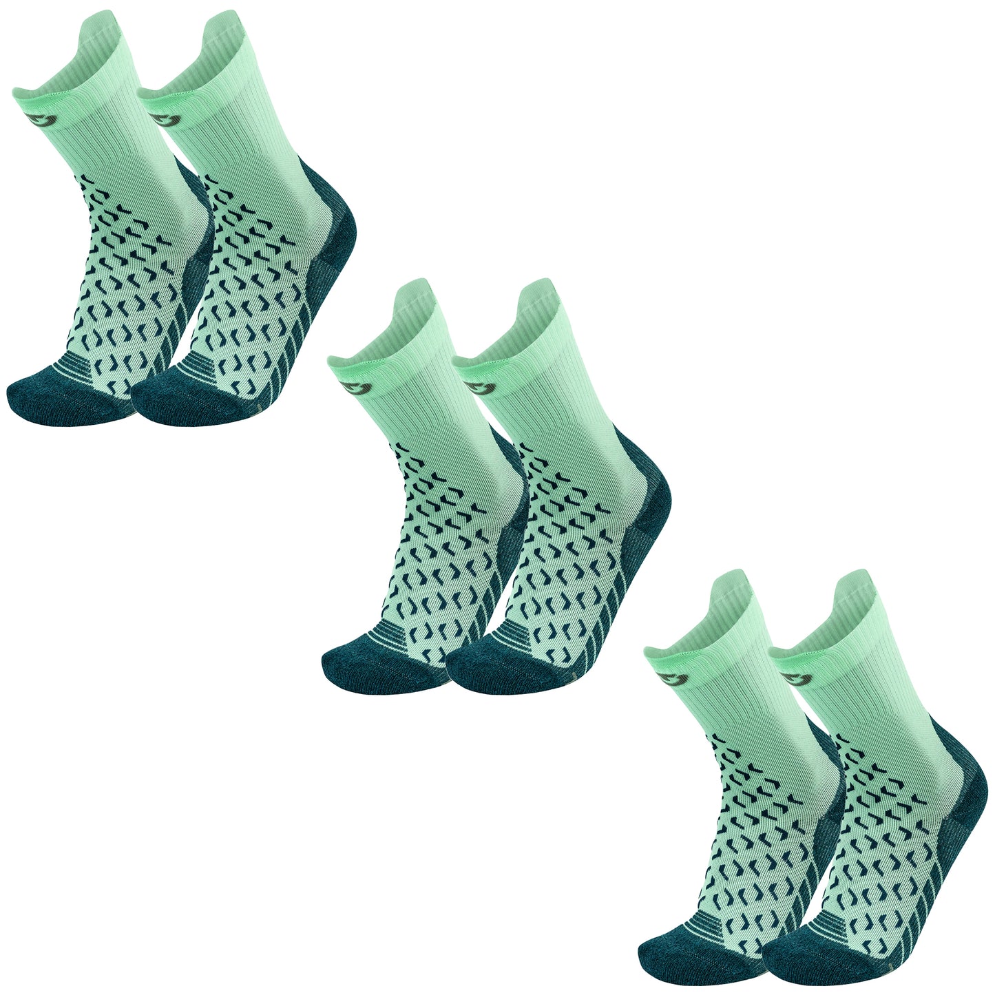 Lote de 3 pares - Calcetines de senderismo - Outdoor Ultracool Crew Mujer Verde claro