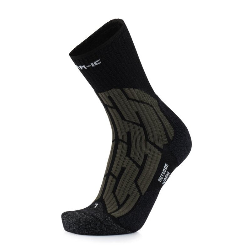 Wandersocken – Outdoor Merino Schwarz/Mausgrau